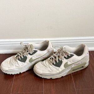 Nike Air Max Cream and Olive Sneakers